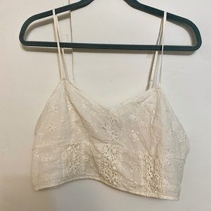 Cream/white American eagle crop top